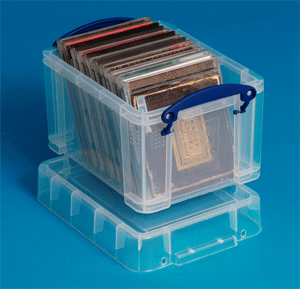Really Useful Clear Plastic Stackable Storage Box with Lid to Fit A4-CDs-DVDs 9L