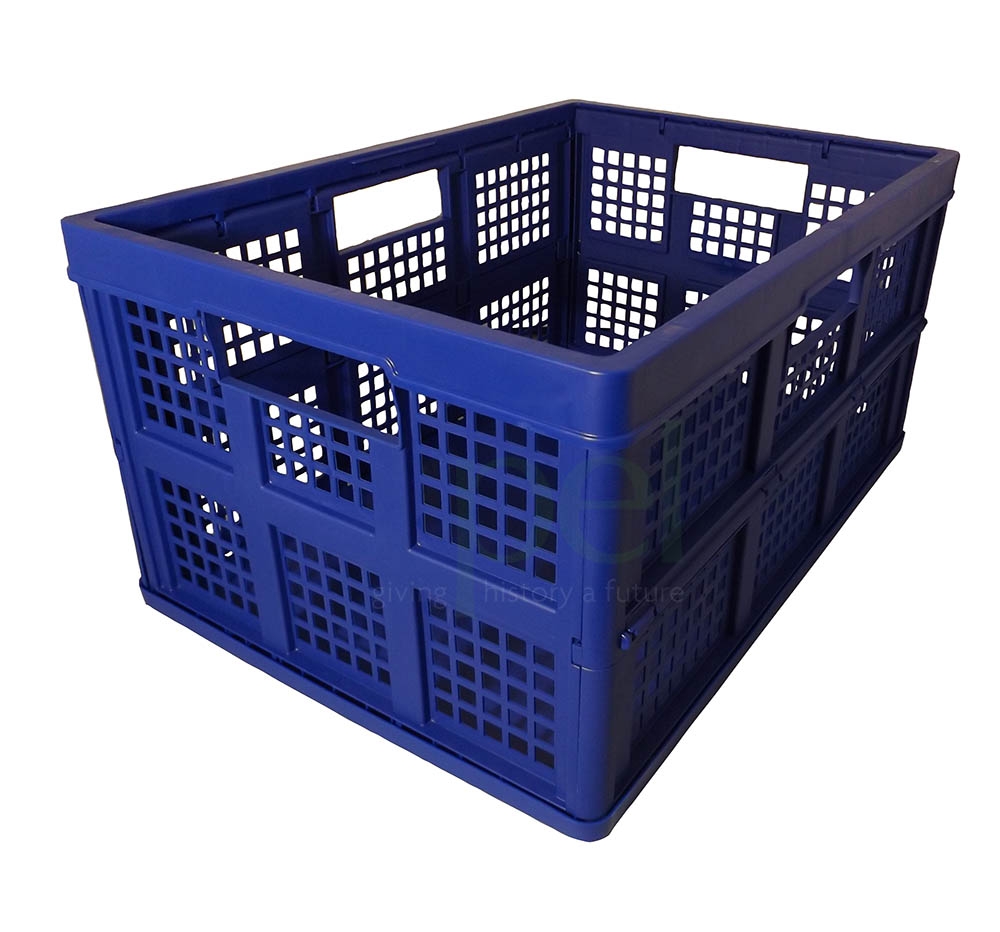 These heavy duty collapsible crates are a tough polypropylene storage