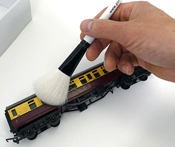 cleaning a model train