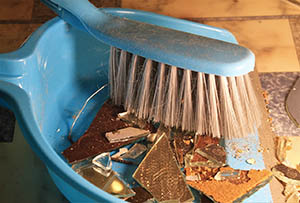 Image of a bin bag/dustpan and brush