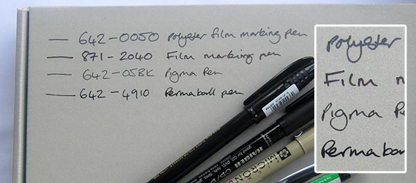 Marking negatives: best archival pens for writing on 4x5 film